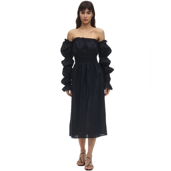 Sleeper 100% linen michelin black dress, medium - Picture 1 of 4